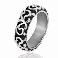 Stainless Steel Finger Ring for Men, 316L Stainless Steel, different size for choice & for man & blacken, 7mm, Hole:Approx 2-4mm, Sold By PC