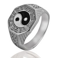 Inox ljudi prst prsten, 316L Stainless Steel, pozlaćen, različite veličine za izbor & za čovjeka & emajl, više boja za izbor, 15.5mm, Rupa:Približno 2-4mm, Prodano By PC