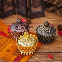 Tibetan Style Incense Burner, plated, more colors for choice, 62x66mm, Sold By PC