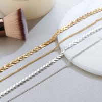 Zinklegierung Schmuck Halskette, plattiert, Doppelschicht & für Frau, frei von Blei & Kadmium, verkauft per ca. 24 ZollInch Strang