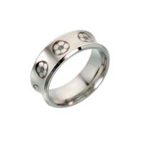 Vinger Ring in edelstaal, Roestvrij staal, Voetbal, uniseks & verschillende grootte voor keus, Verkocht door PC