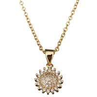 Stainless Steel Jewelry Necklace with 2Inch extender chain Flower gold color plated oval chain & for woman & with rhinestone 2mm Sold Per Approx 18 Inch Strand