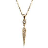 Stainless Steel Jewelry Necklace with 1.5Inch extender chain Geometrical Pattern gold color plated oval chain & for woman & with rhinestone 33mm 2mm Sold Per Approx 18 Inch Strand