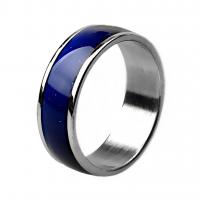 Enamel Mood Finger Ring, aço inoxidável, Rosca, unissex & tamanho diferente para a escolha & esmalte sensor, 7.5mm, vendido por PC