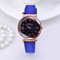 Women Wrist Watch PU Leather with Glass rose gold color plated for woman Length Approx 9.4 Inch Sold By PC