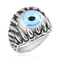Titanium Steel Finger Ring, with Resin, Eye, Unisex & different size for choice & blacken, 20mm, Sold By PC