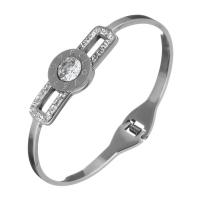 Bracelet en acier inoxydable, avec argile, mot amour, pour femme, couleur originale, 14mm, 3mm, Diamètre intérieur:Environ 60x46mm, Vendu par PC