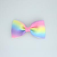 Cloth Bowkont Hair Clip with Iron Bowknot platinum color plated gradient color & for children Sold By Lot