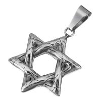 Stainless Steel Pendants, Star of David, blacken, 23.50x31x4mm, Hole:Approx 5x9mm, Sold By PC