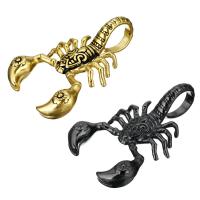 Stainless Steel Animal Pendants, Scorpion, plated, blacken, more colors for choice, 36.50x58x18mm, Hole:Approx 13mm, Sold By PC