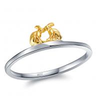 Solidny srebrny pierścień, 925 Srebro, Powlekane, dla obu płci & różnej wielkości do wyboru & Dwukolorowe, sprzedane przez PC