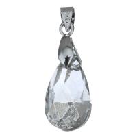 Stainless Steel Pendants, with Crystal, Teardrop, for woman & faceted, original color, 10x16x7mm, Hole:Approx 3.5x4mm, Sold By PC