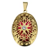 Stainless Steel Pendants gold color plated Unisex & enamel & with rhinestone red Approx Sold By PC