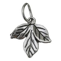 Tibetan Style Leaf Pendants, antique silver color plated, nickel, lead & cadmium free, 20x20x3mm, Hole:Approx 8mm, 100PCs/Lot, Sold By Lot