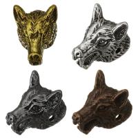 Brass Jewelry Beads, Wolf, plated, more colors for choice, 12x16x11mm, Hole:Approx 1.5mm, 50PCs/Lot, Sold By Lot