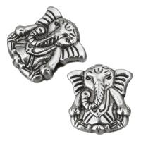 Tibetan Style Animal Beads, Elephant, antique silver color plated, nickel, lead & cadmium free, 10x11x4mm, Hole:Approx 1.5mm, 100PCs/Lot, Sold By Lot
