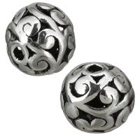 Tibetan Style Hollow Beads, Drum, antique silver color plated, 11x10.50x11mm, Hole:Approx 2mm, 50PCs/Lot, Sold By Lot