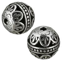 Tibetan Style Hollow Beads, Drum, antique silver color plated, nickel, lead & cadmium free, 14x14x14mm, Hole:Approx 2.5mm, 50PCs/Lot, Sold By Lot
