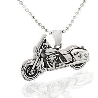 Titanium Steel Sweater Necklace, Motorcycle, ball chain & for man & blacken, 54x32mm, Sold Per Approx 23.5 Inch Strand