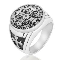 Titanium Steel Finger Ring Cross plated & for man & blacken 20mm Approx 2-5mm Sold By PC