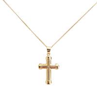 Brass Necklace Cross gold color plated oval chain & for man nickel lead & cadmium free Sold Per Approx 19.6 Inch Strand