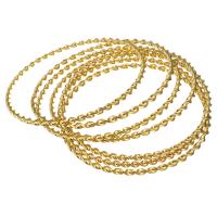 Stainless Steel Bangle, gold color plated, for woman, 3mm, Inner Diameter:Approx 68mm, 7PCs/Set, Sold By Set