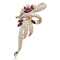 Zinc Alloy Brooches with Crystal Flower gold color plated for woman & faceted nickel lead & cadmium free Sold By PC