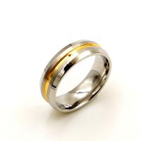 Titanium Steel Finger Ring, platinum color plated, different size for choice & for man, golden, 8mm, Sold By PC