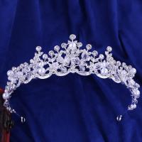 Bridal Tiaras, Tibetan Style, with Crystal, plated, for bridal & with plastic pearl & with rhinestone, more colors for choice, lead & cadmium free, 155x45mm, Sold By PC