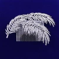 Decorative Hair Combs Zinc Alloy platinum color plated for woman & with rhinestone lead & cadmium free Sold By PC