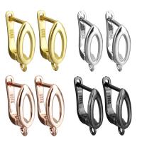 Brass Leverback Earring, plated, with loop, more colors for choice, 6x19x10.50mm, Hole:Approx 2mm, Sold By Pair