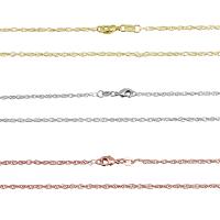 Cadena de collar de cobre amarillo, metal, chapado, cadena bizantino & unisexo, más colores para la opción, 2mm, 30Strandsfilamento/Sarta, Vendido para aproximado 27 Inch Sarta