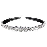 Hair Bands, Tibetan Style, with Rhinestone, platinum color plated, for woman & with cubic zirconia, lead & cadmium free, 150x37mm, Sold By PC
