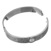 Bracelet en acier inoxydable, avec argile, avec 2lnch chaînes de rallonge, pour femme & avec strass, couleur originale, 11.5mm, Diamètre intérieur:Environ 62x52mm, Vendu par PC