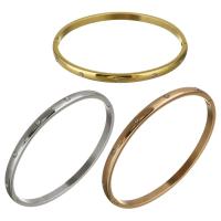 Stainless Steel Bangle, plated, for woman & with rhinestone, more colors for choice, 4mm, Inner Diameter:Approx 58x50mm, Sold By PC