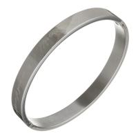 Stainless Steel Bangle, with letter pattern & for woman, original color, 8mm, Inner Diameter:Approx 63x54mm, Sold By PC