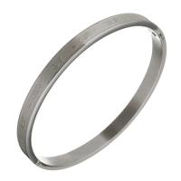 Stainless Steel Bangle, word love, for woman, original color, 6mm, Inner Diameter:Approx 63x54mm, Sold By PC