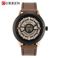CURREN® Men Jewelry Watch Zinc Alloy with Leather & Glass Japanese watch movement Life water resistant & for man plated 48mm Approx 10 Inch  Sold By PC