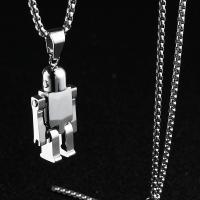 Stainless Steel Jewelry Necklace, Robot, Unisex & box chain, more colors for choice, 15x45mm, Sold Per Approx 23.6 Inch Strand