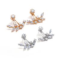 Zinc Alloy Split Earring plated for woman & with cubic zirconia lead & cadmium free Sold By Pair