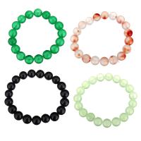 Dyed Jade bracelet, Rond, normes différentes pour le choix, plus de couleurs à choisir, Longueur:Environ 7 pouce, 10Strandstoron/lot, Vendu par lot