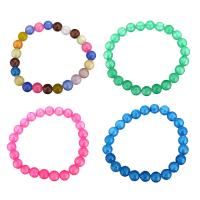 Dyed Jade bracelet, Rond, normes différentes pour le choix, plus de couleurs à choisir, Longueur:Environ 8 pouce, 10Strandstoron/lot, Vendu par lot