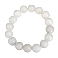 Dyed Jade Bracelet, Round, different size for choice, white, Length:Approx 8 Inch, 10Strands/Lot, Sold By Lot