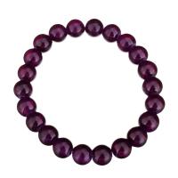 Dyed Jade bracelet, Rond, normes différentes pour le choix, violet foncé, Longueur:Environ 7 pouce, 10Strandstoron/lot, Vendu par lot