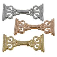 Brass Clasp plated micro pave cubic zirconia 46mm Approx Sold By PC