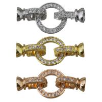 Brass Clasp plated micro pave cubic zirconia 31mm Approx 5mm Sold By PC