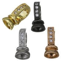Brass Clasp, plated, micro pave cubic zirconia, more colors for choice, 6.50x13x7.50mm, Hole:Approx 5mm, 5x7mm, Sold By PC