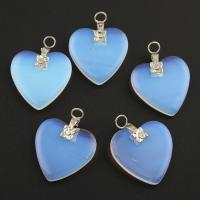 Sea Opal Pendants with zinc alloy bail Heart Approx Sold By PC