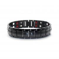 Stainless Steel Jewelry Bracelet, with Non Magnetic Hematite, black ionic, for man, 222x15mm, Sold Per Approx 8.7 Inch Strand