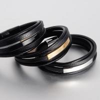 PU Leather Bracelet with Titanium Steel plated & for man 185mm 205mm 220mm Sold By Strand
